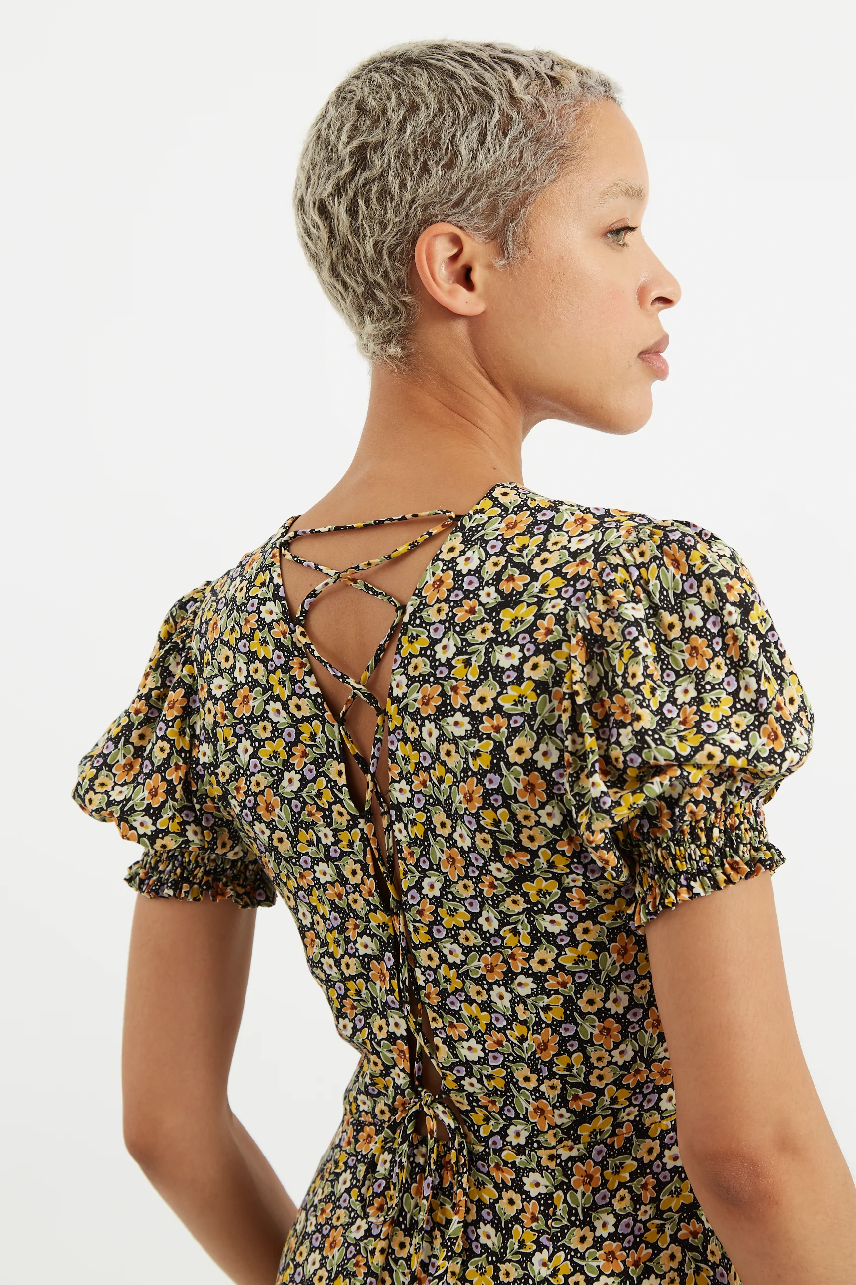 Romola Santa Fe Floral Laced Back Midi Dress - Image 4