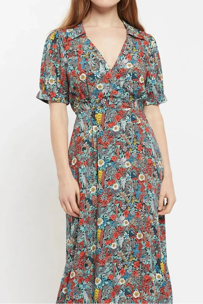 Louche Sakani Floret Print Mini Short Sleeve Dress - Image 5