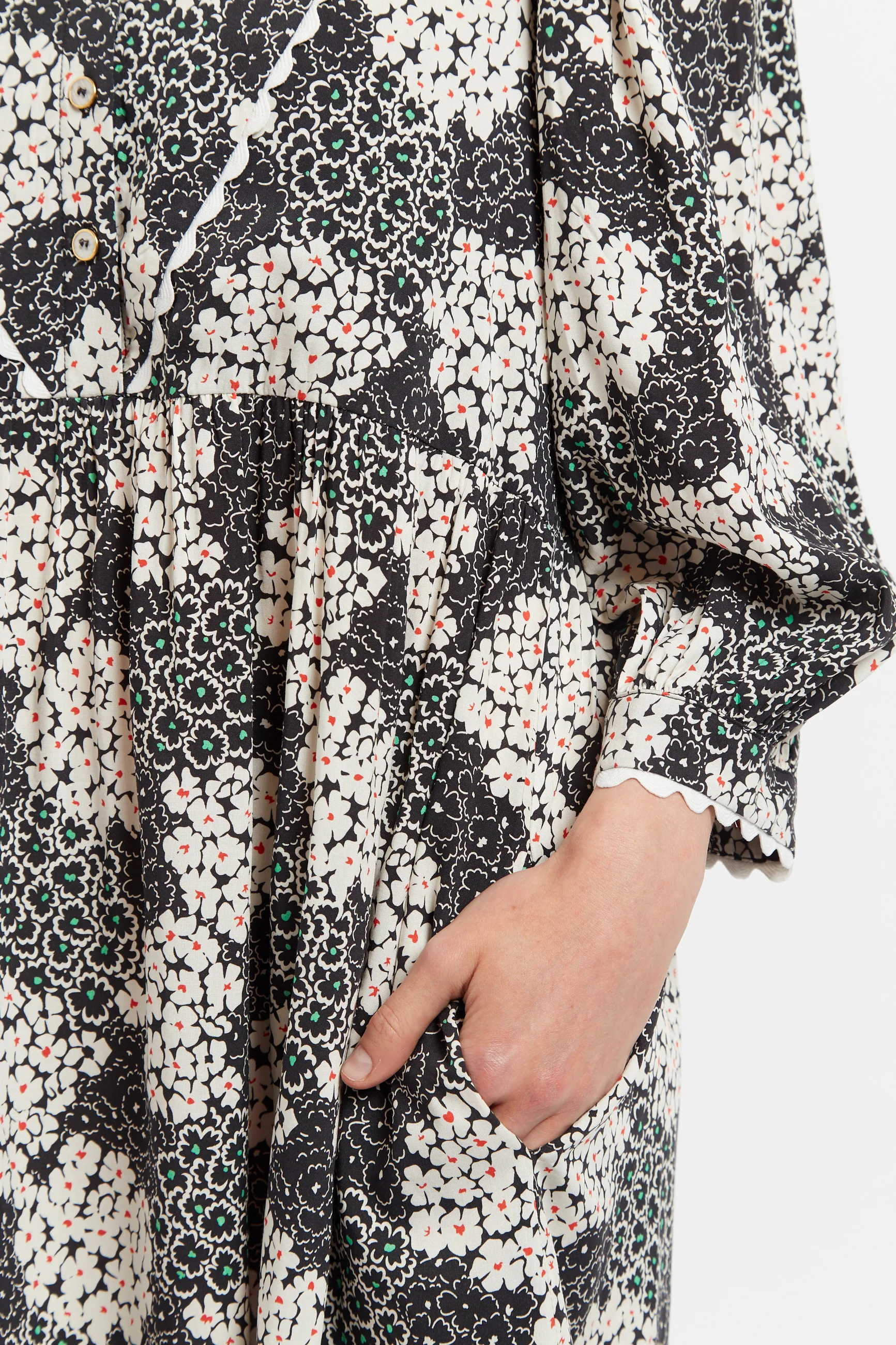 Suzanne Flower Patch Print Throw On  Mini Dress - Image 5