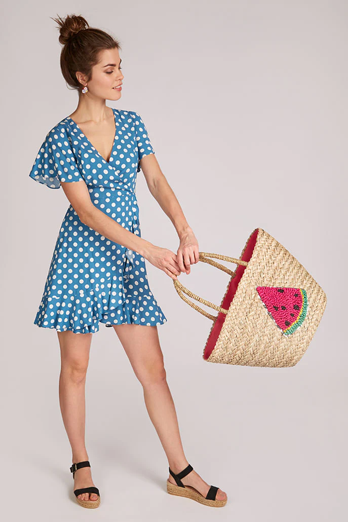 Louche Winnie Straw Bag With Watermelon - Image 8
