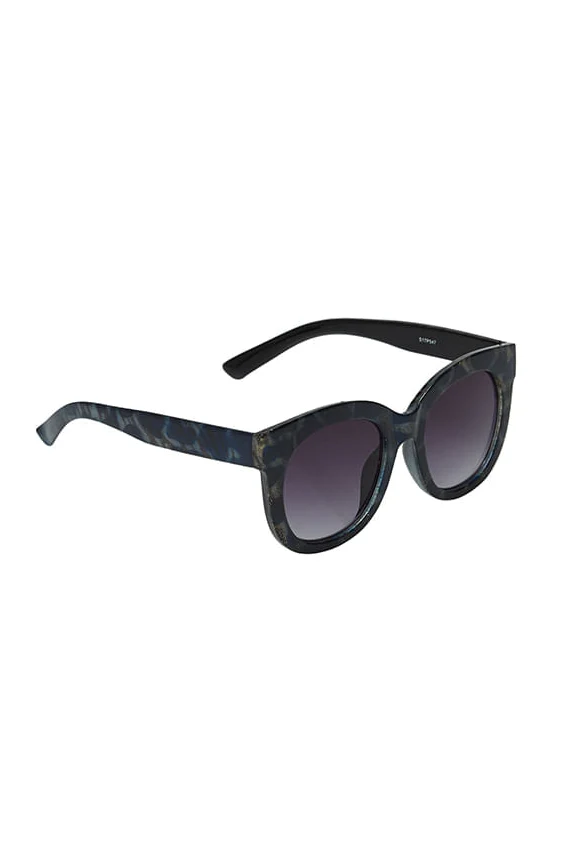 Louche Zabi Glitter Tortoise Shell Sunglasses Blue - Image 3