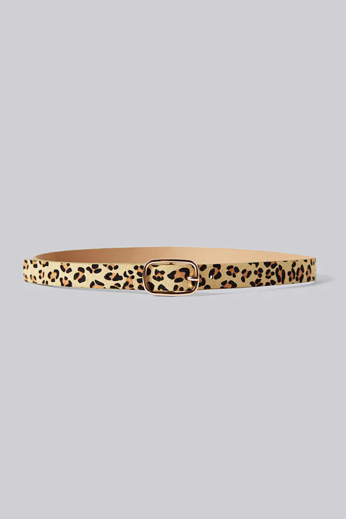 Louis Leather Leopard Print Belt