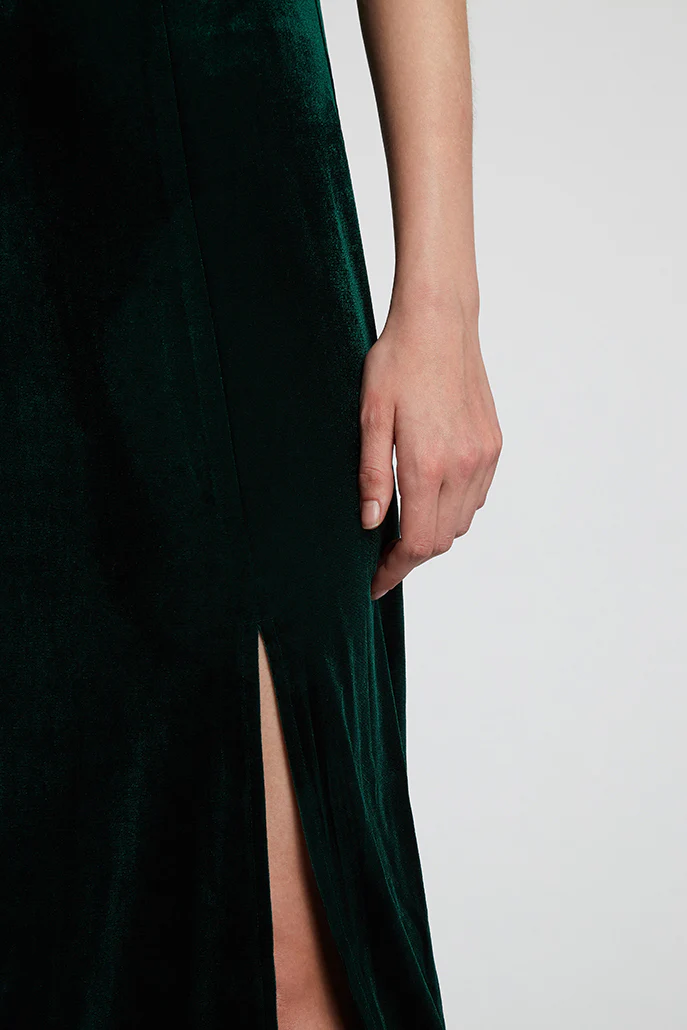 Lubin Velvet Cami Midi Dress - Navy - Image 3