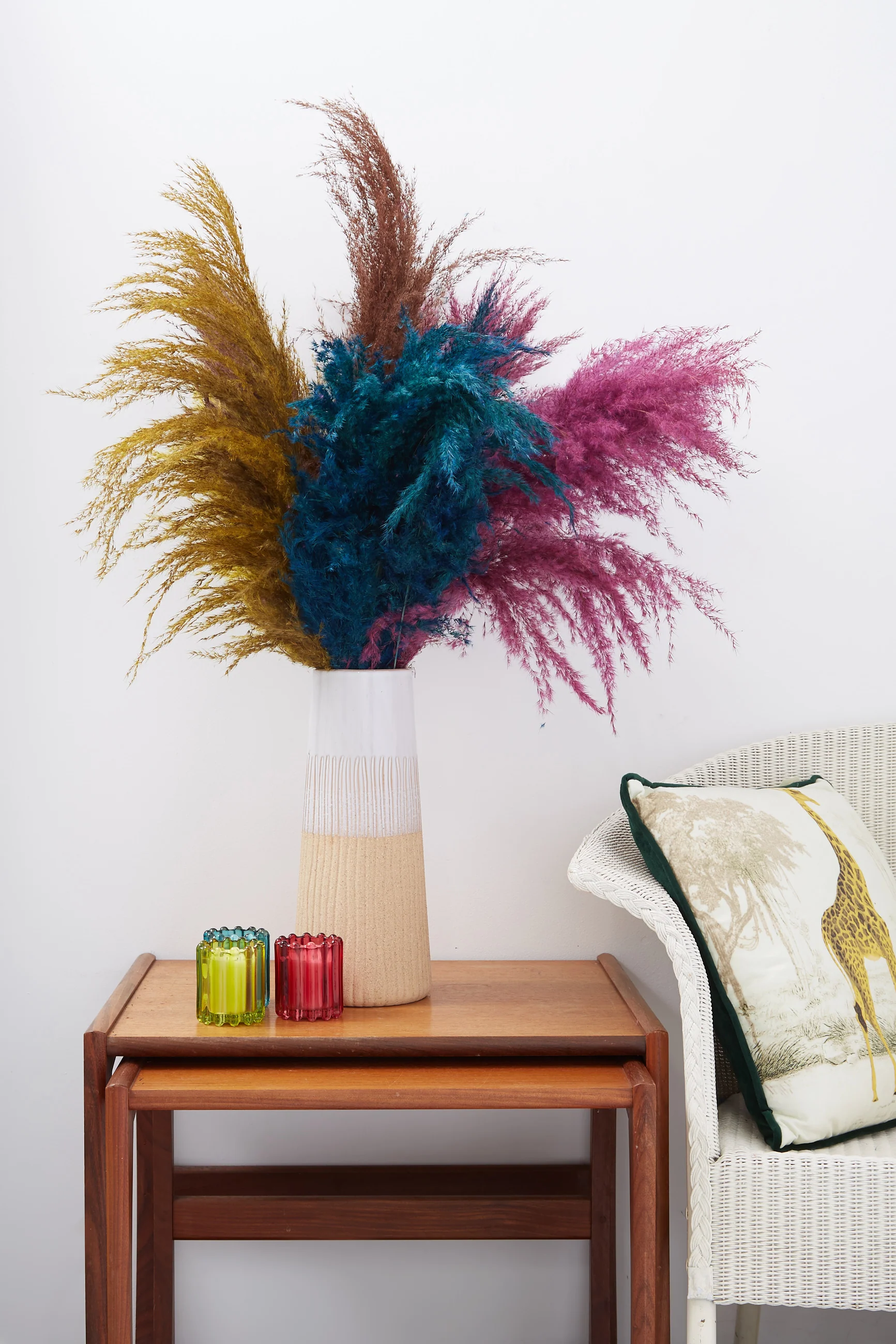 3 Stems of Wine Dried Pampas Grass - Image 4