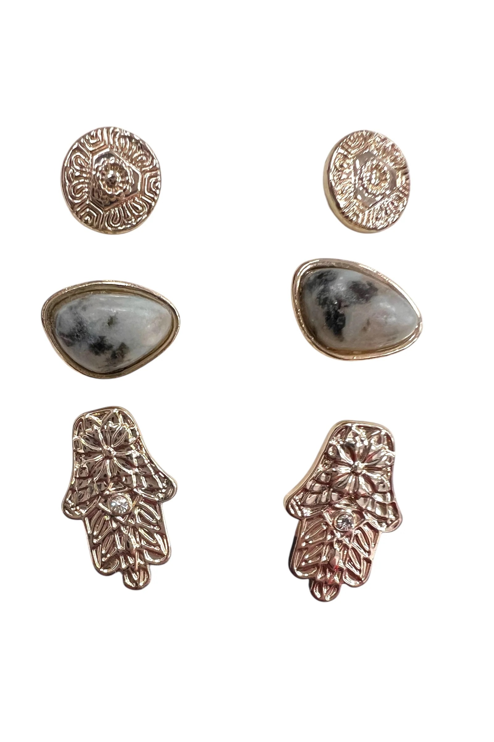 Maelee 3 Pairs of Boho Style Stud Earrings