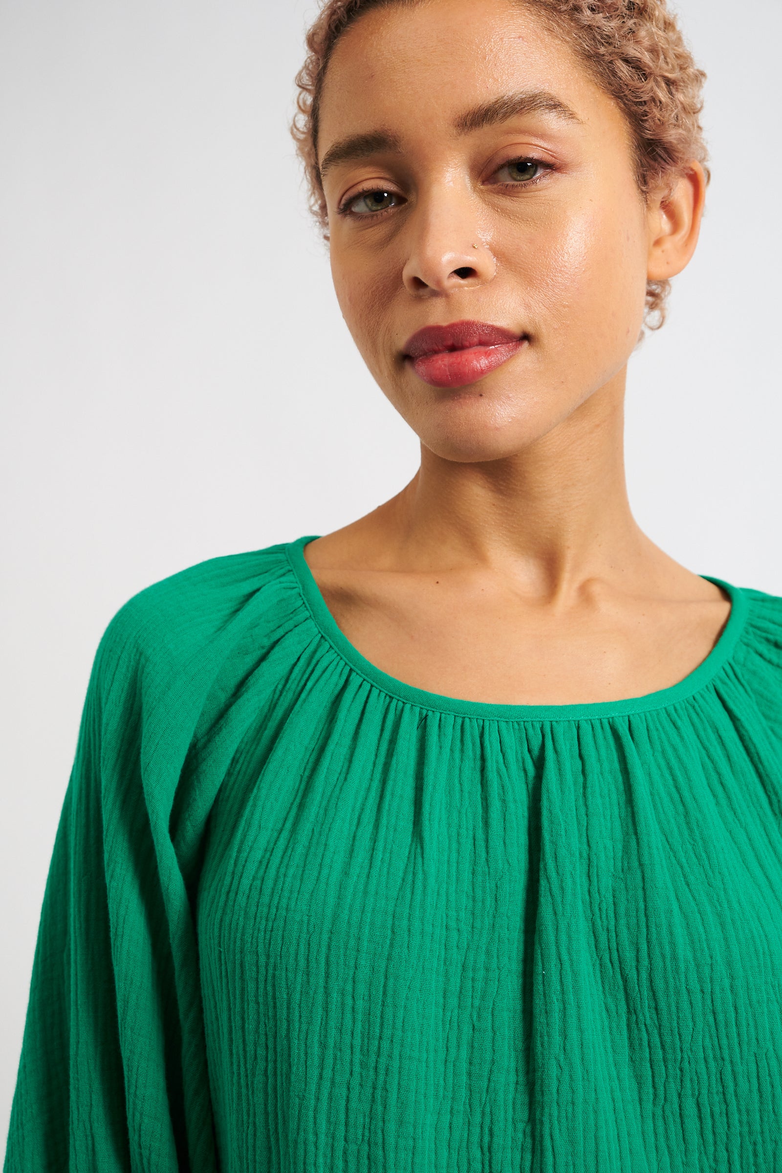 Mayanna Double Gauze Blouse - Green - Image 5