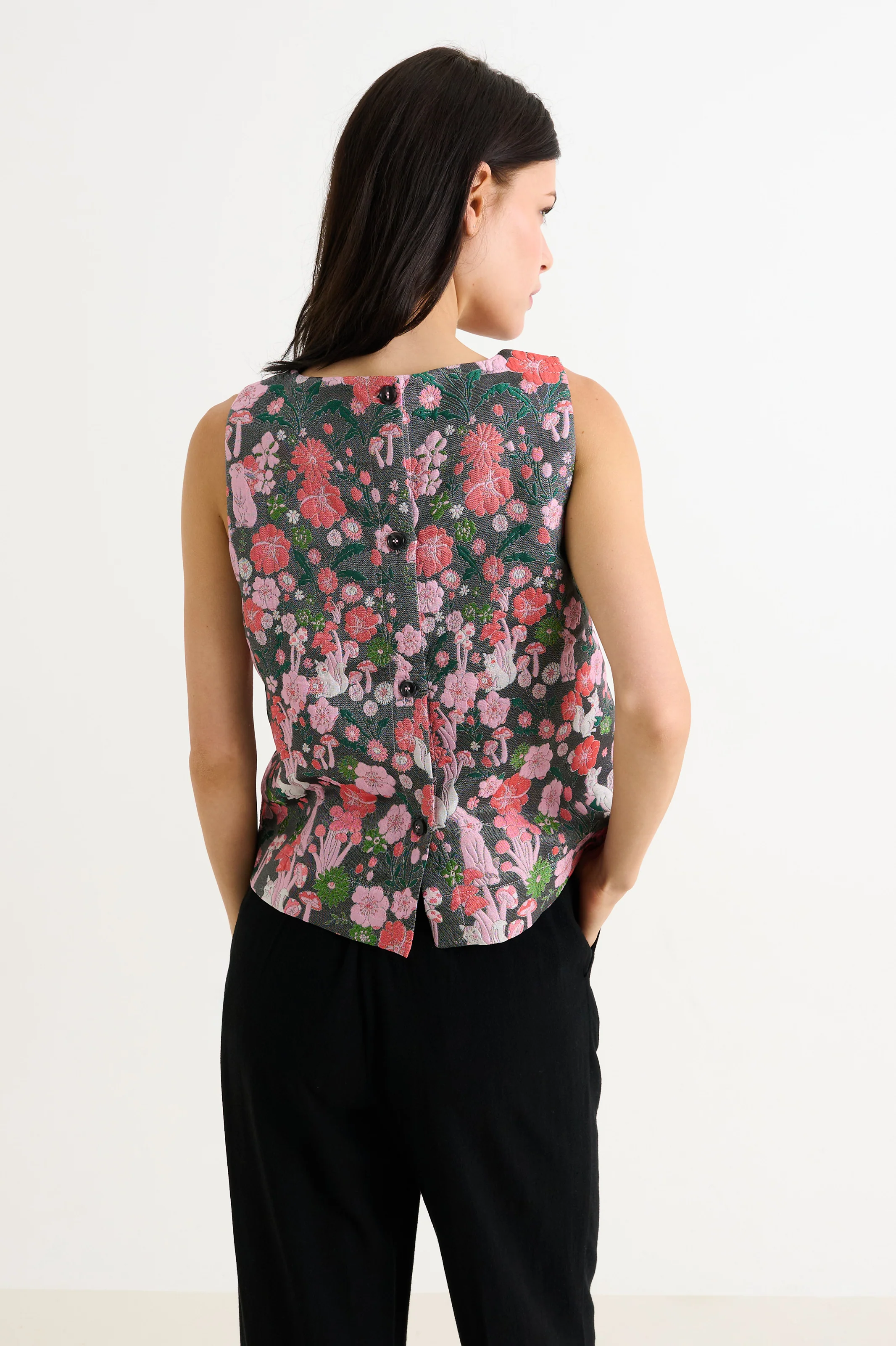 Mea Fairytale Jacquard Sleeveless Top - Pink - Image 2