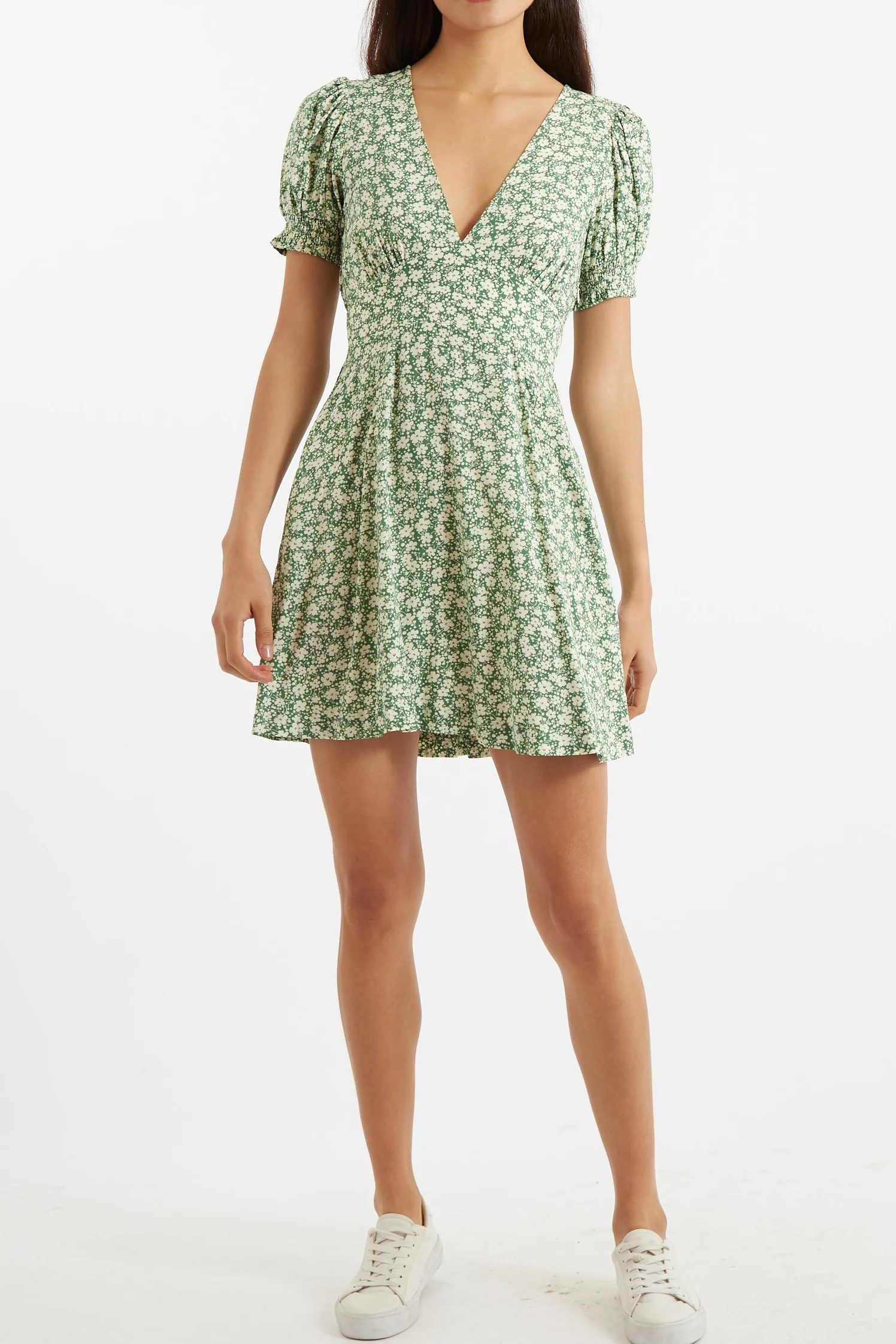 Merle Periwinkle V-Neck Mini Dress - Image 4