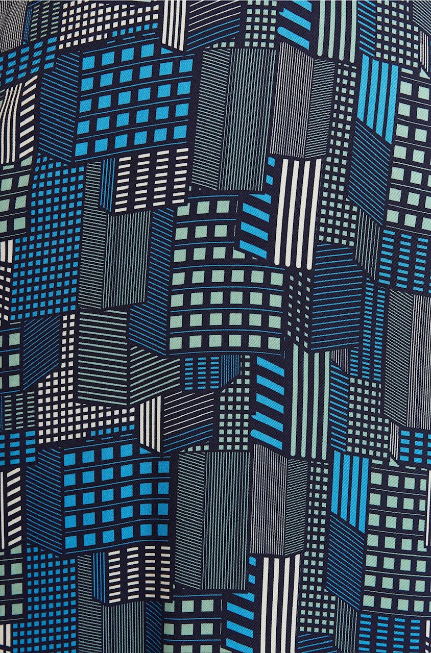 Metea Geo City Print Faux Wrap Midi Dress - Image 5