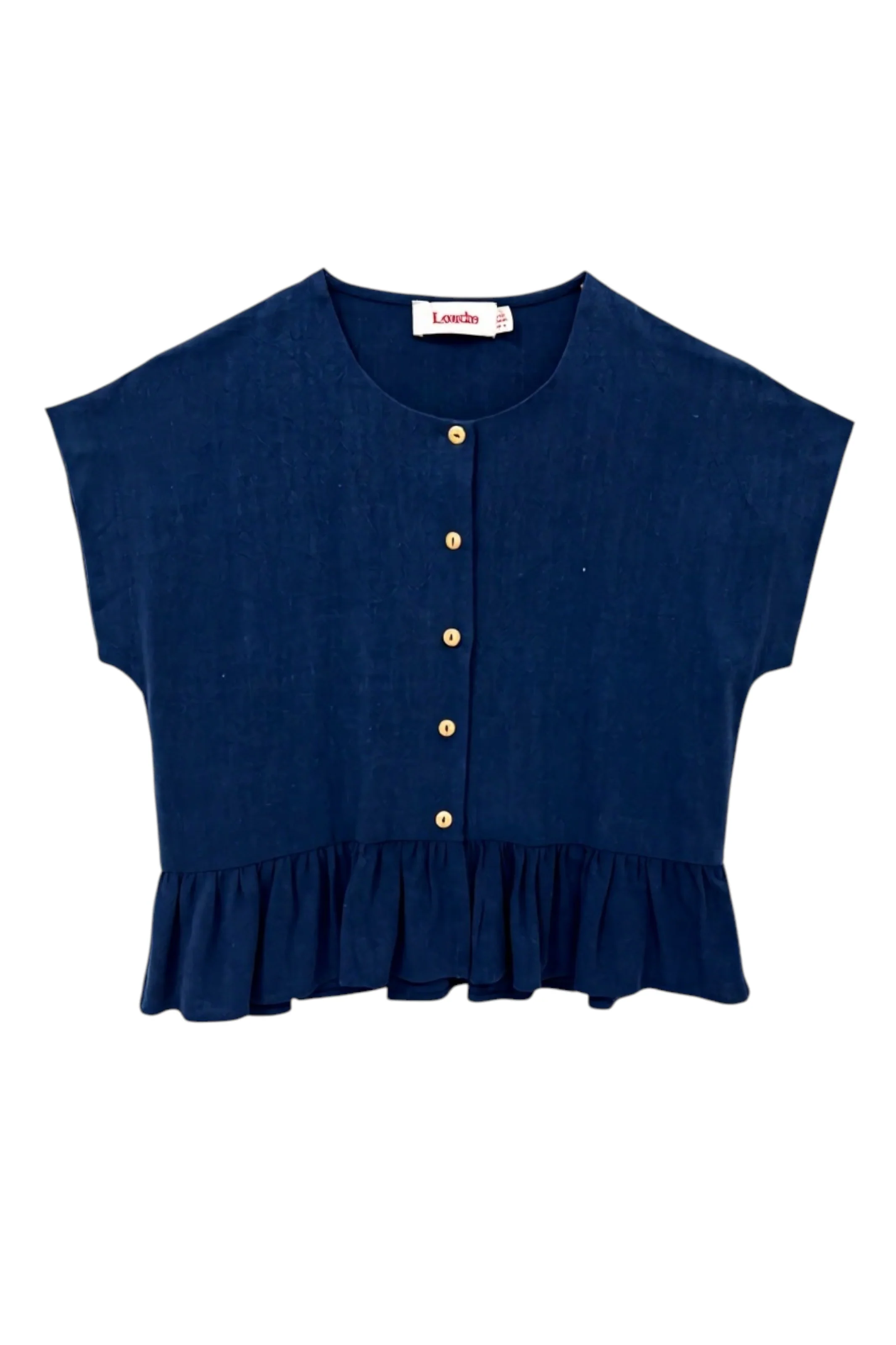 Mira Linen Mix Top - Navy - Image 5