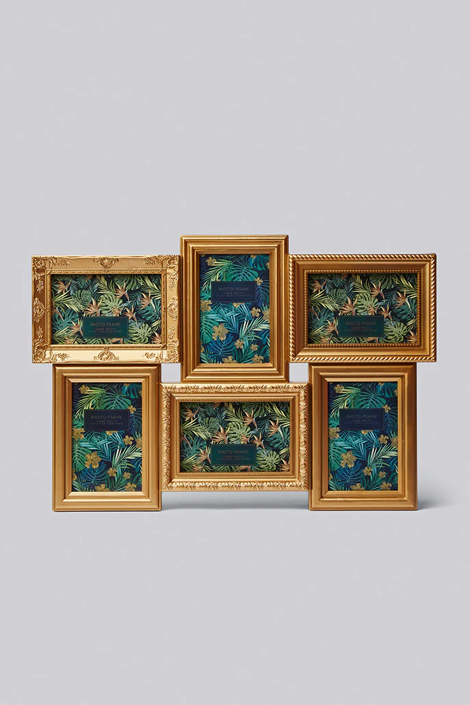Vintage Style Gold 6 Piece Aperture Wall Hanging Frame