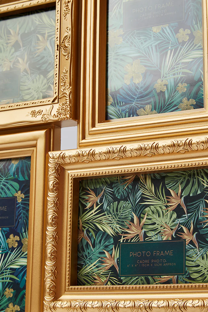 Vintage Style Gold 6 Piece Aperture Wall Hanging Frame - Image 2