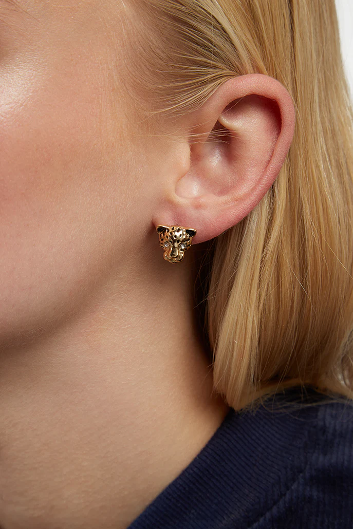 Niger Gold Leopard Stud Earrings - Image 3
