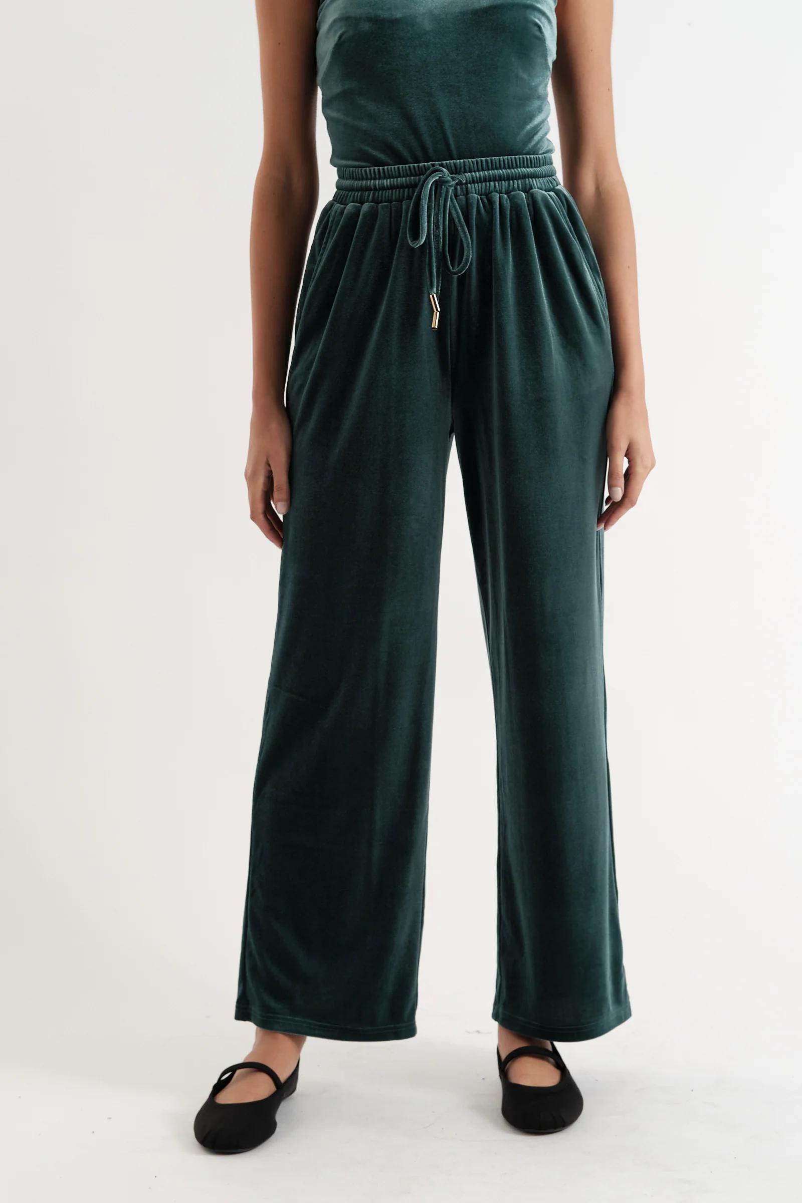 Nuccia Velvet Trousers in Teal - Image 2