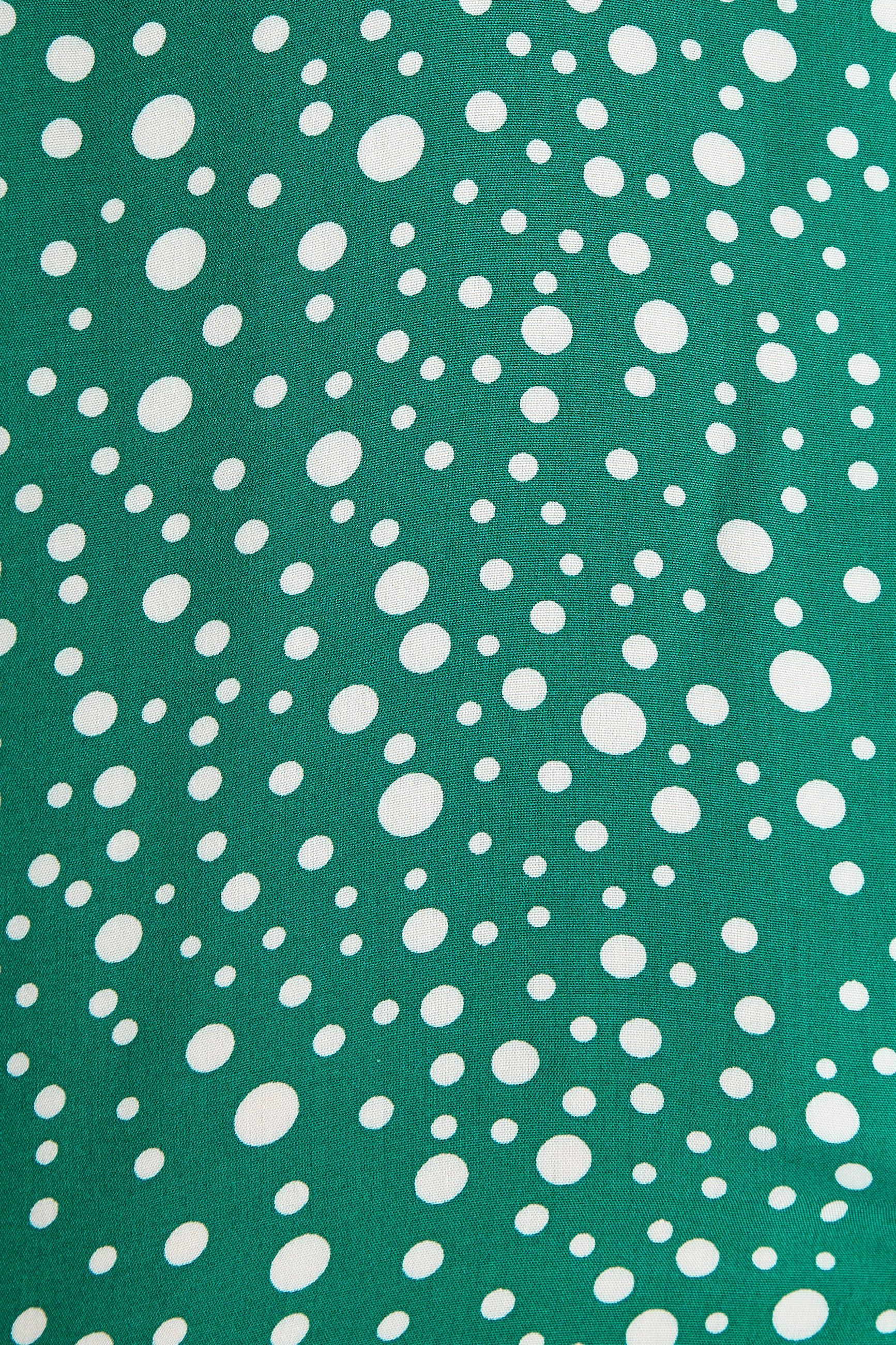 Louche Padma Spot It Print Ruffle Collar Short Sleeve Blouse Green - Image 5