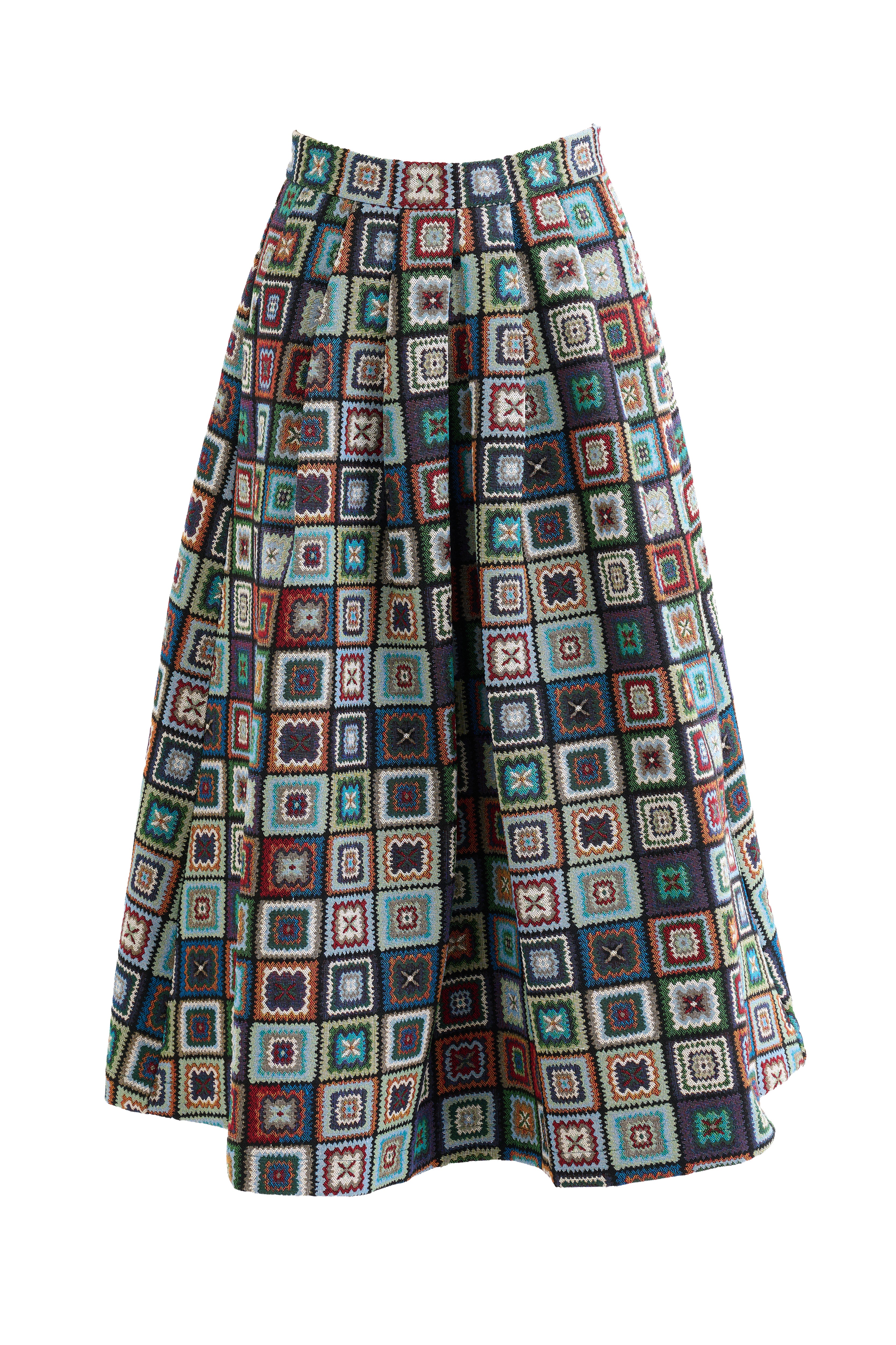 Pasadena 70'S Patch Jacquard Midi Skirt - Multicoloured - Image 6
