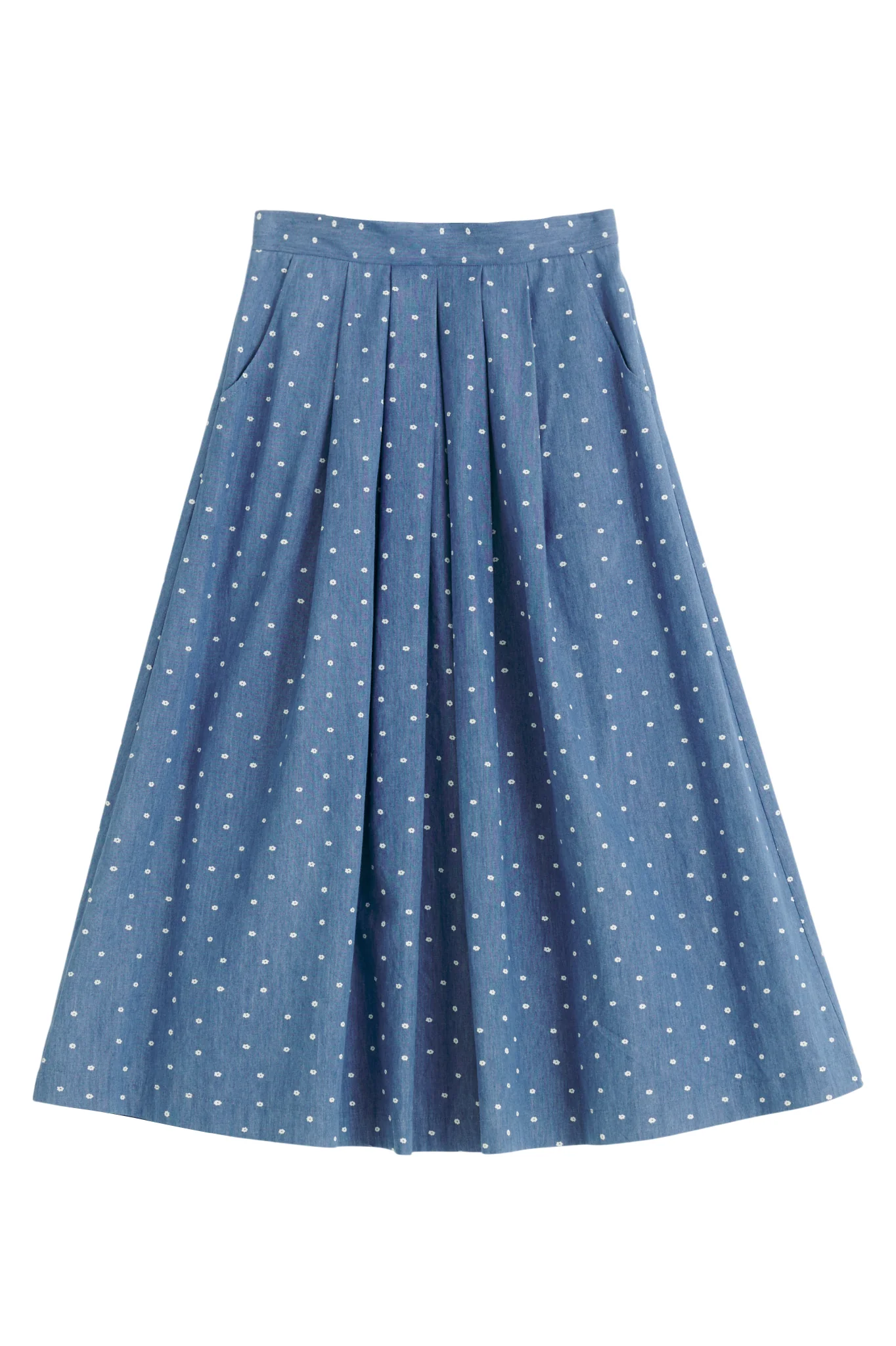 Pasadena Flower Dot Blue Midaxi Skirt - Image 7
