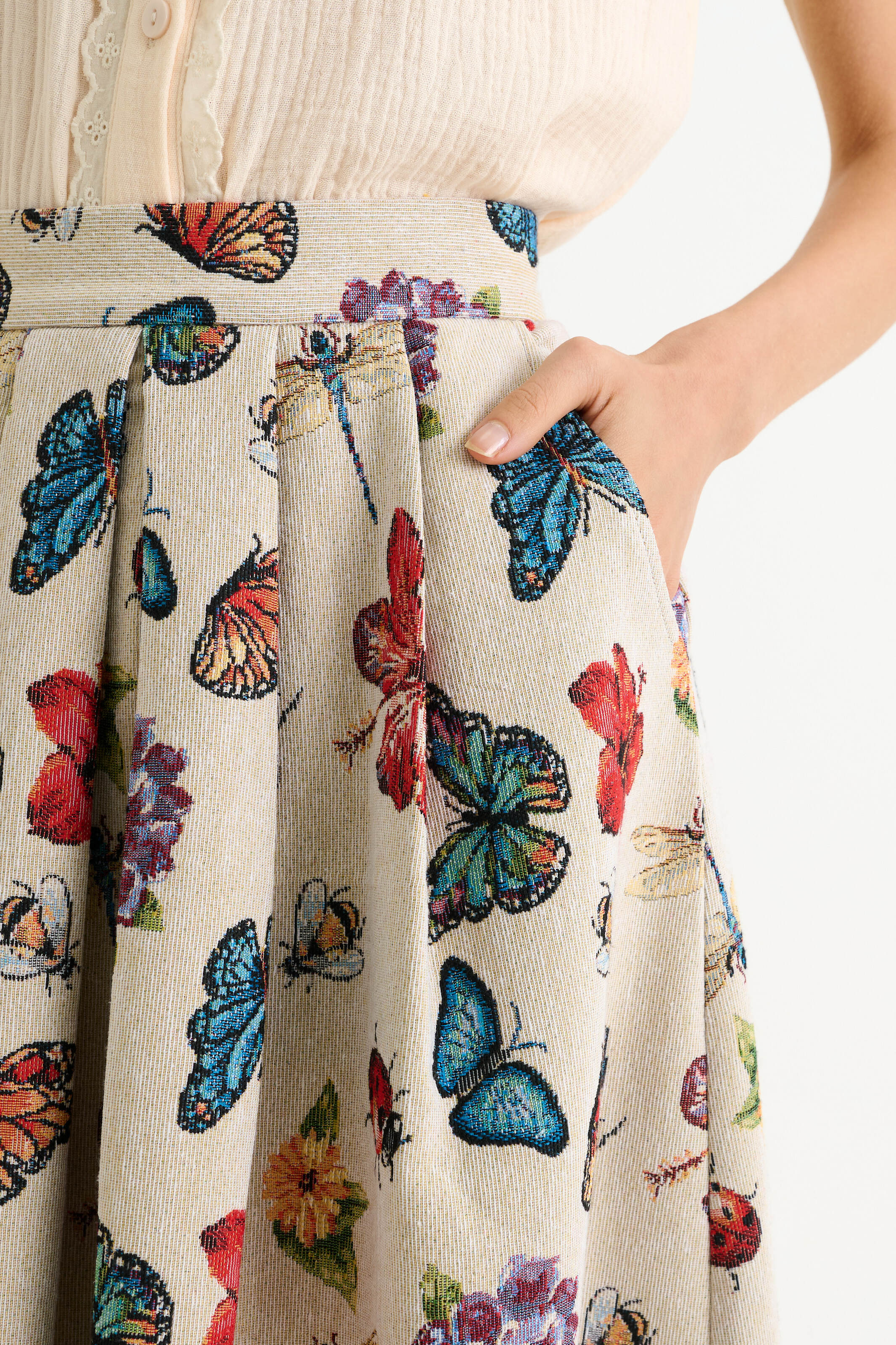 Pasadena Flutter Jacquard Midaxi Skirt - Image 4