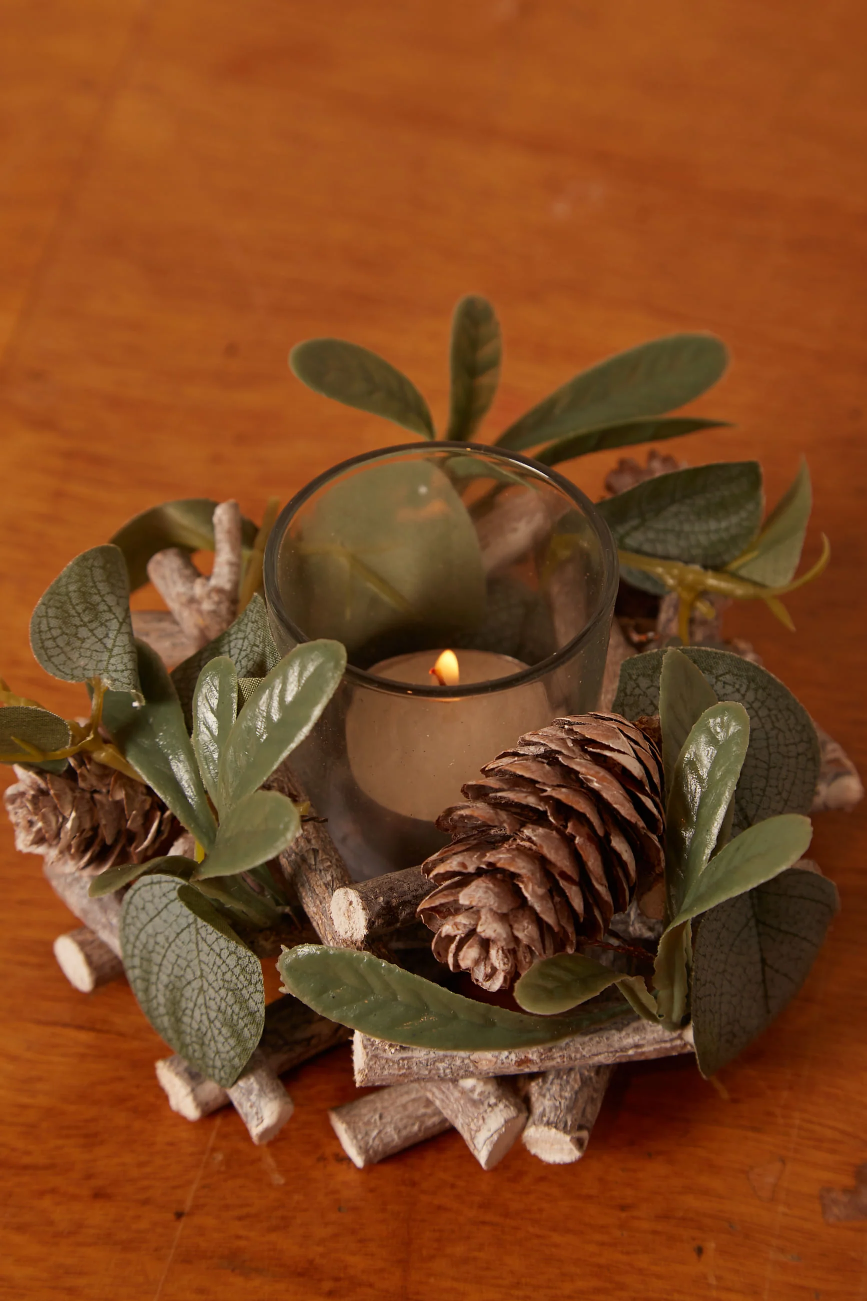 Pinecone And Sage Tea Light Holder