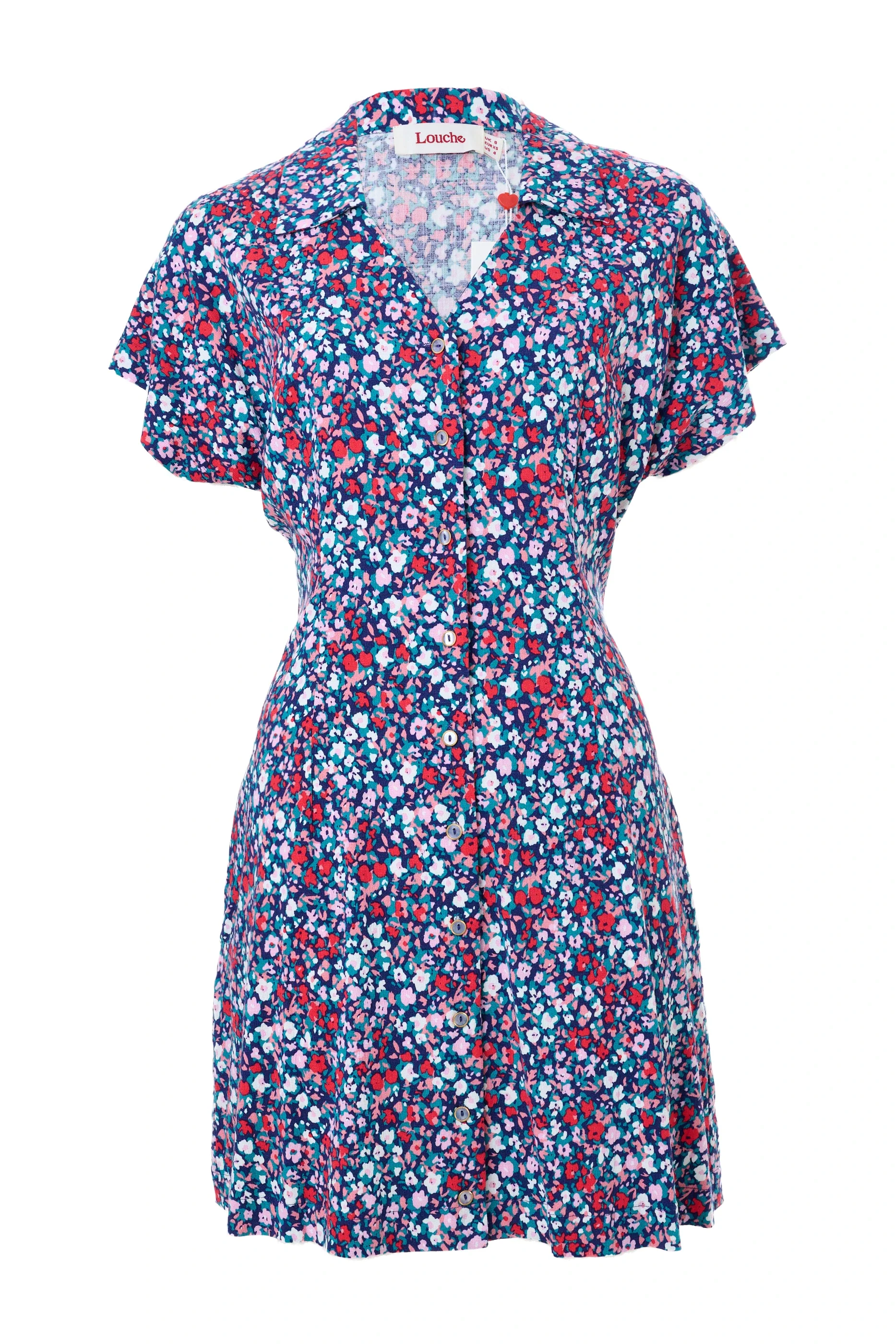 Prudence Tutti Frutti Print Laced Back Mini Dress - Image 7