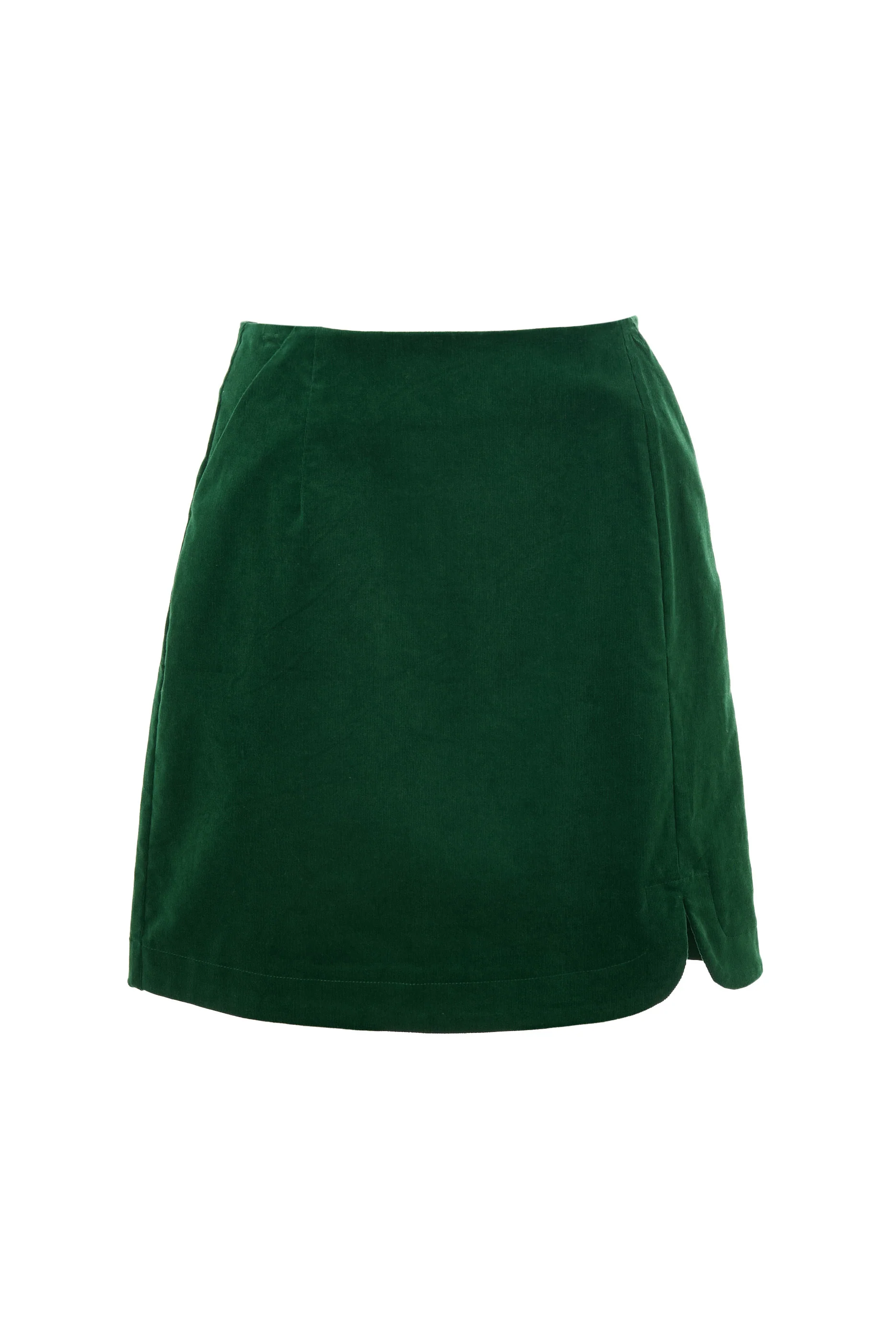 Ria Babycord A-Line Mini Skirt - Dark Green - Image 7