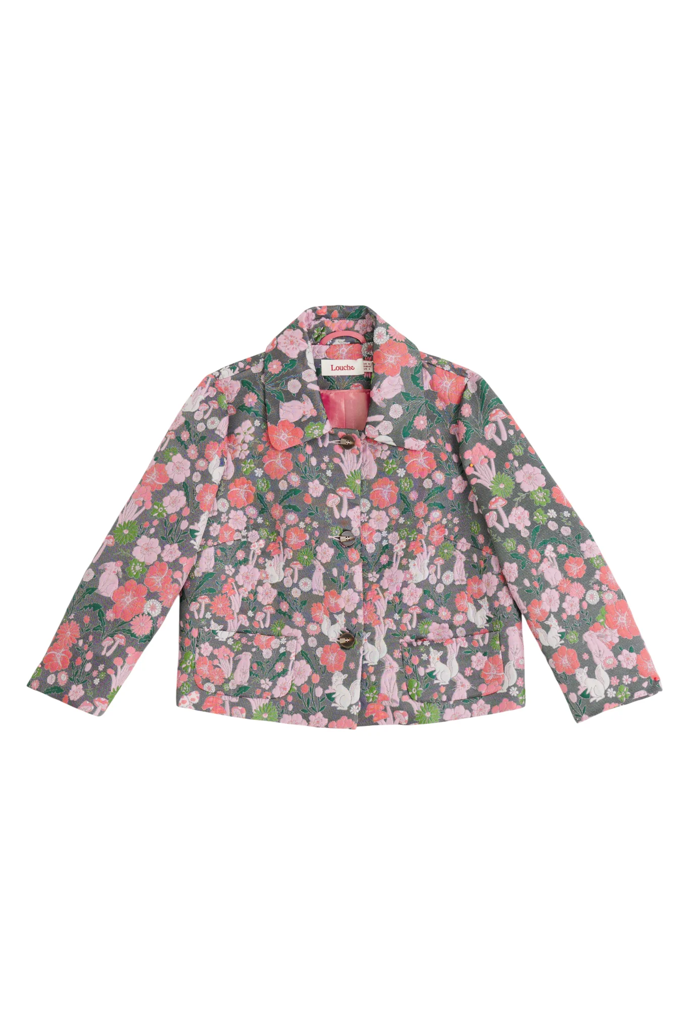 Salut Fairytale Jacquard Cropped Jacket - Pink - Image 5