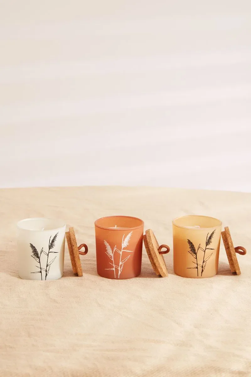 Set Of 3 Pampas Grass Candles - Image 2