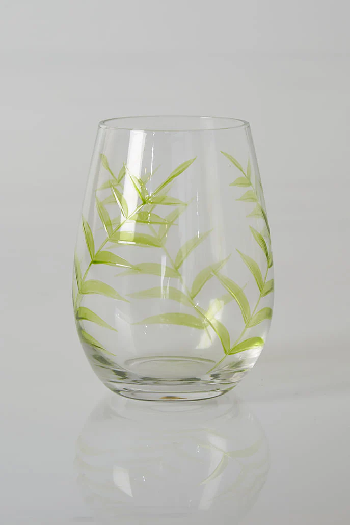 Set Of 4 Leaf Design Glasses - Image 3
