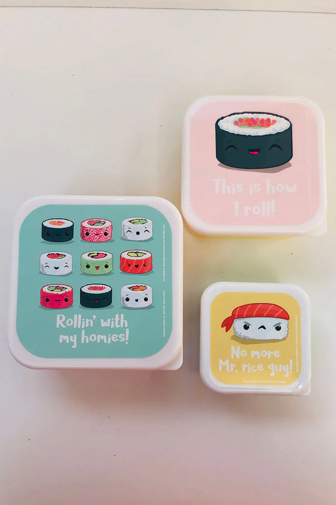 Set Of 3 Sushi Snack Boxes
