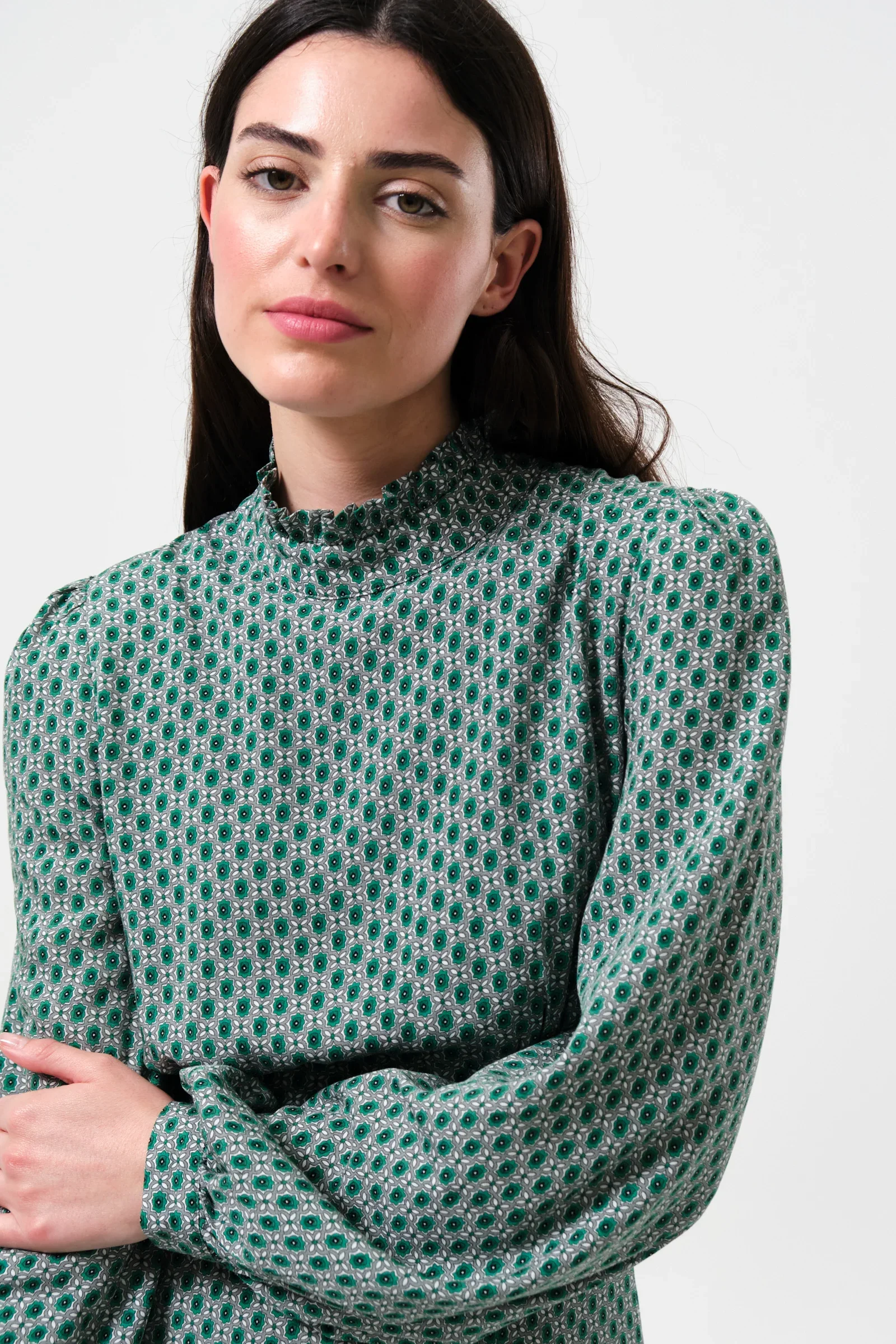 Sorrel Flower Tile Print Midi Dress - Image 3