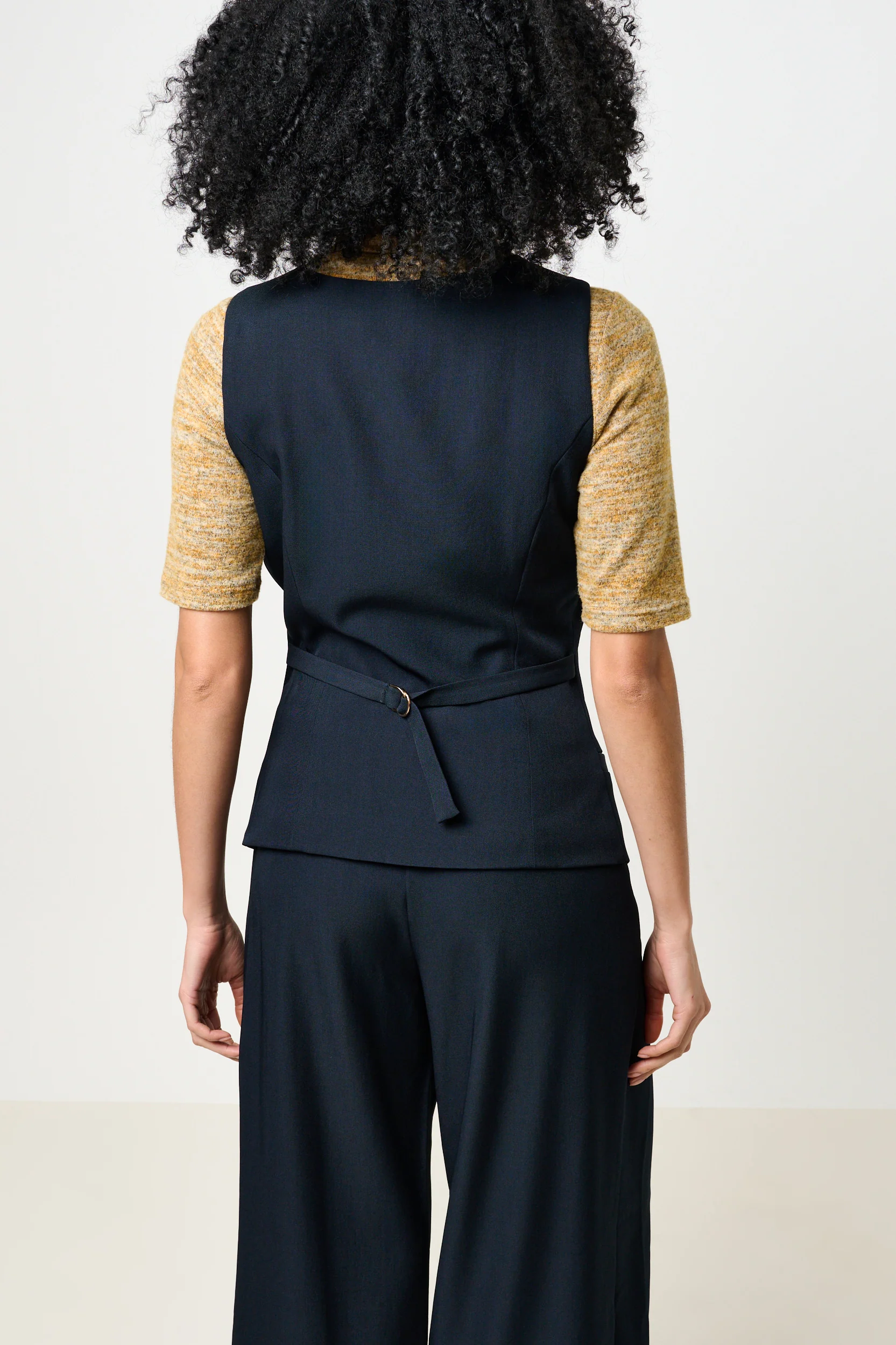 Tate Longline Tailored Waistcoat - Navy - Image 2