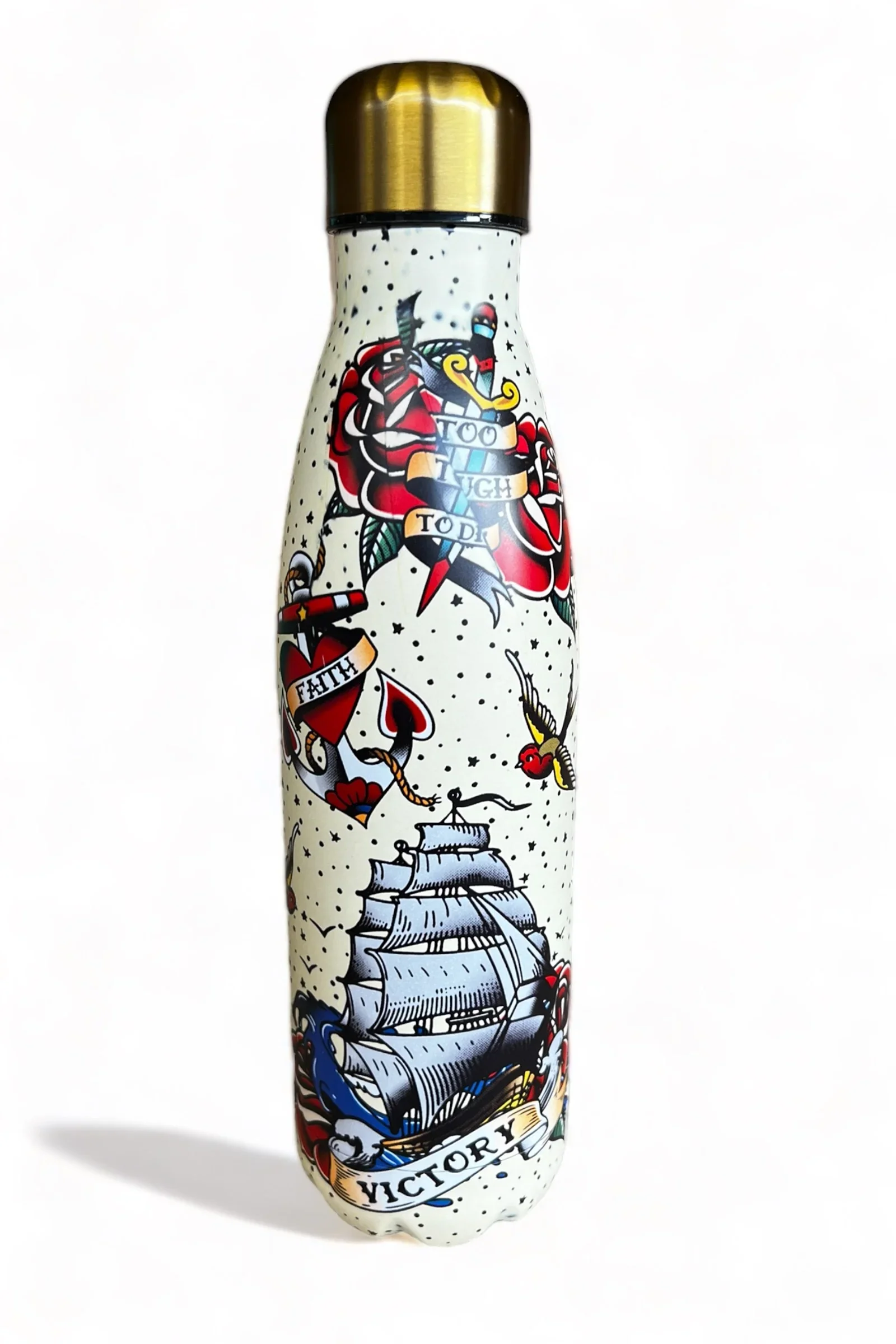Tattoo Design Metal Water Bottle - Image 2