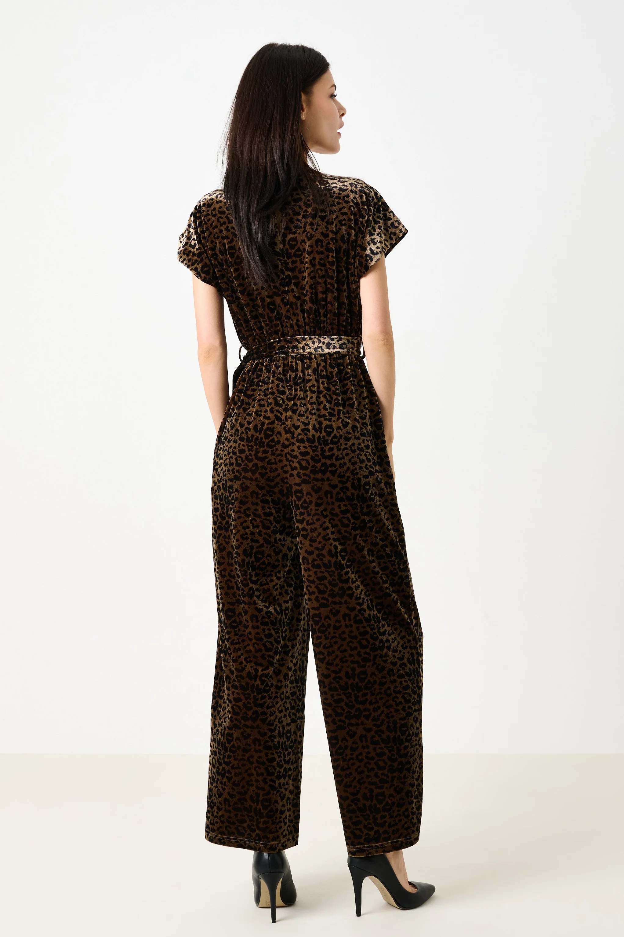 Tiffany Velvet Roar Jumpsuit - Taupe - Image 3