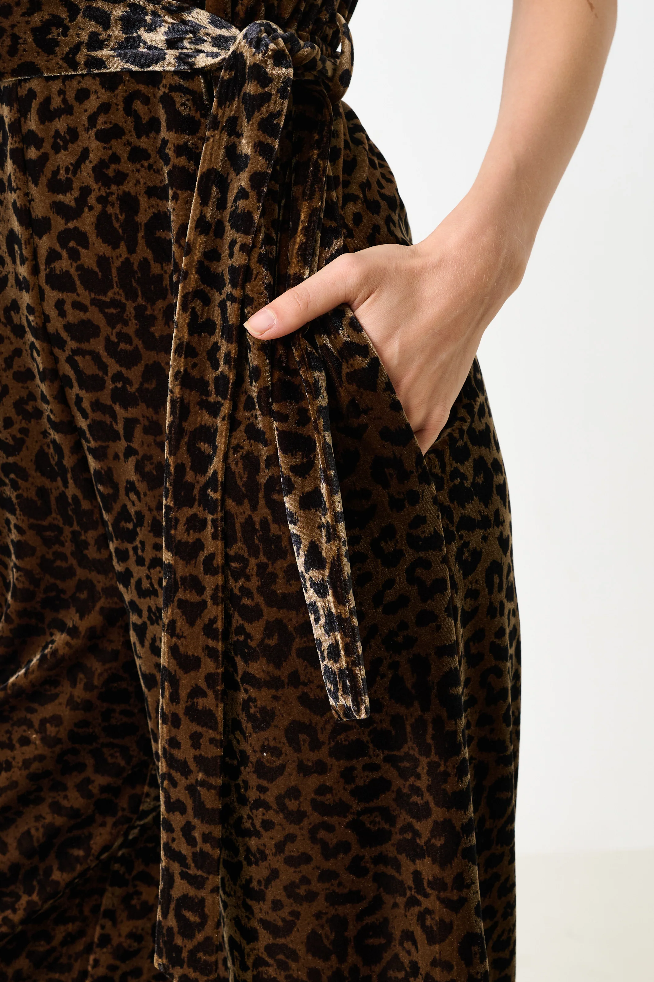 Tiffany Velvet Roar Jumpsuit - Taupe - Image 6