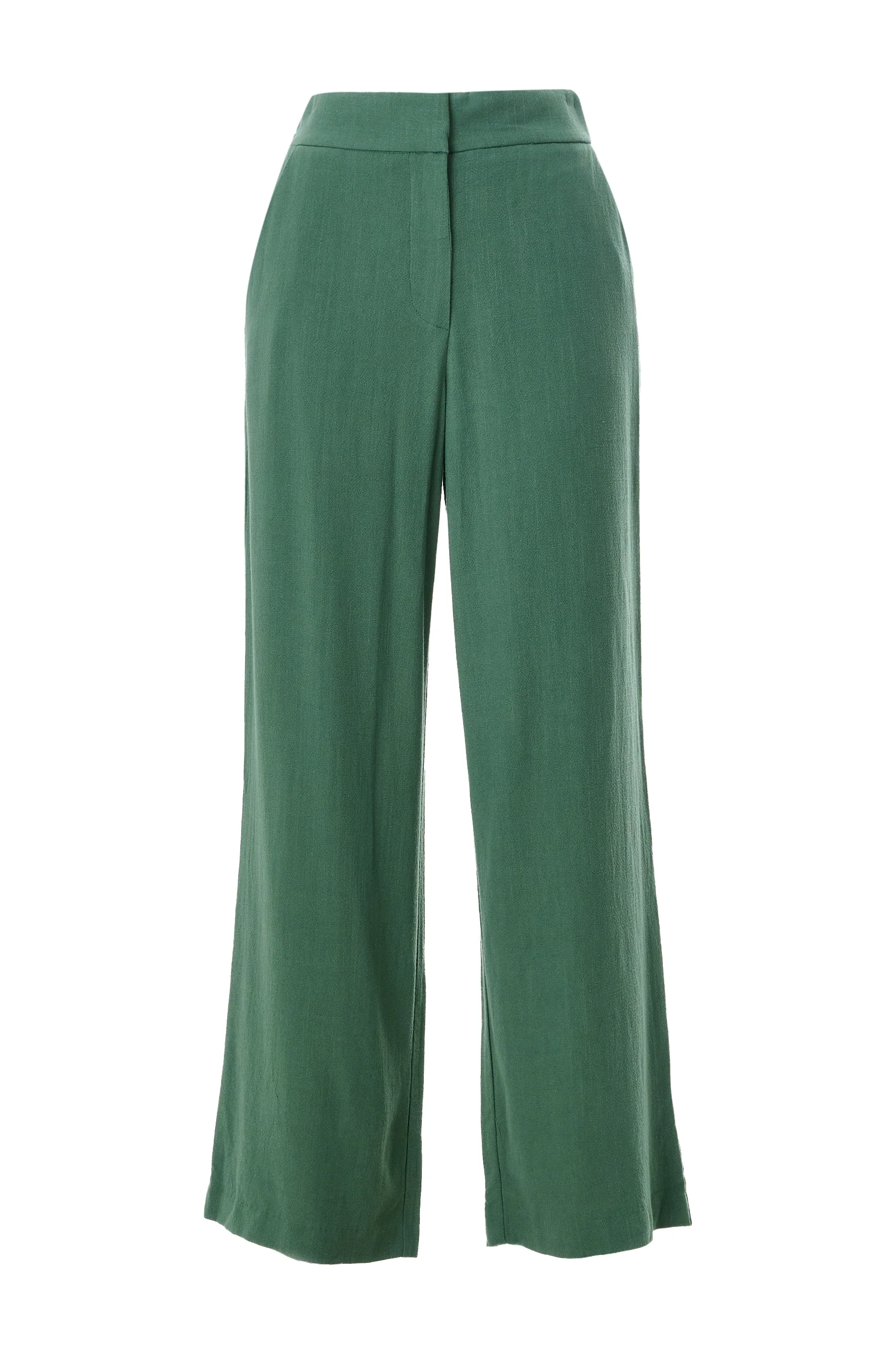 Tilde Linen Mix Straight Leg Trouser - Green - Image 6