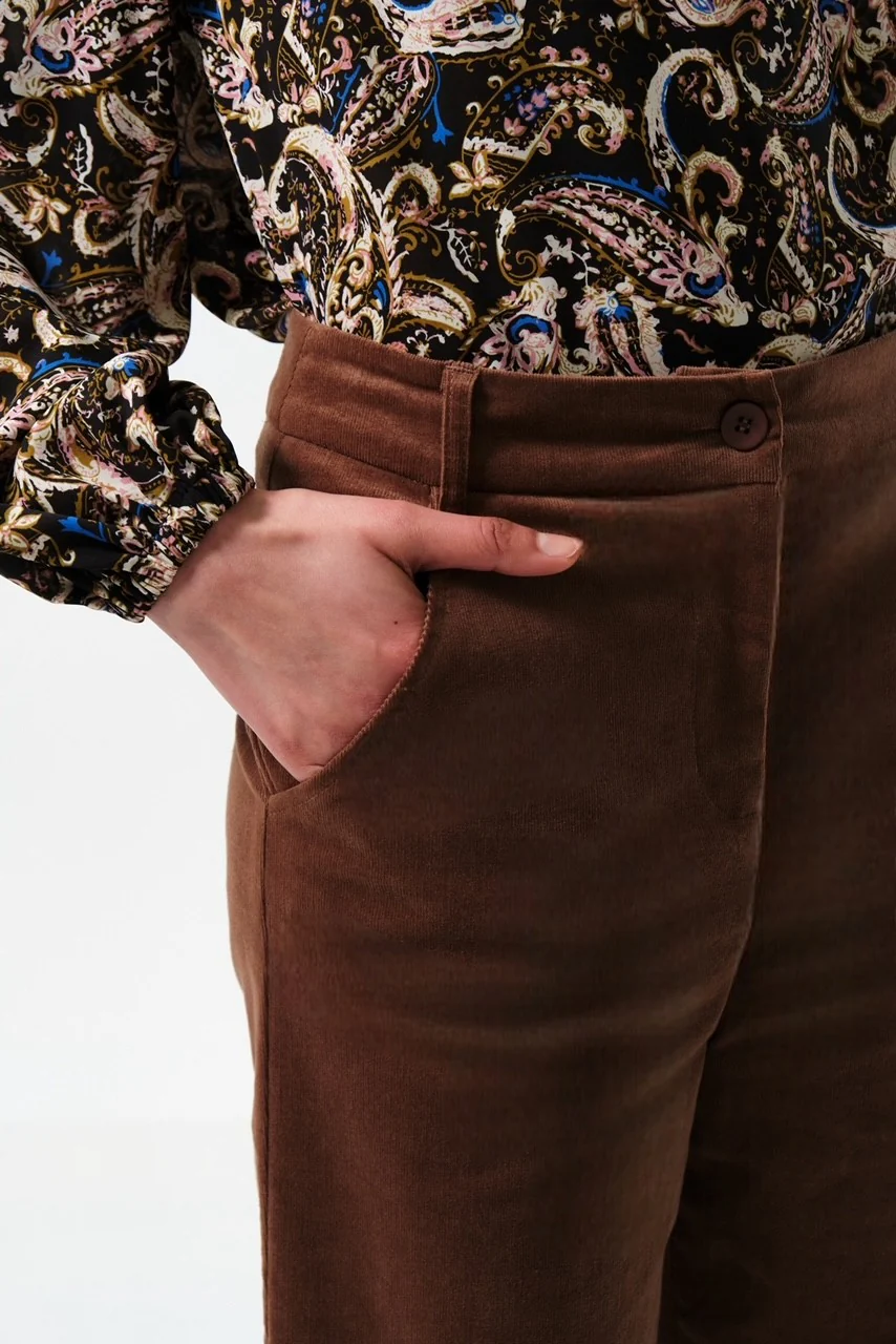 Tim Baby Cord Straight Cut Trousers - Mole - Image 4