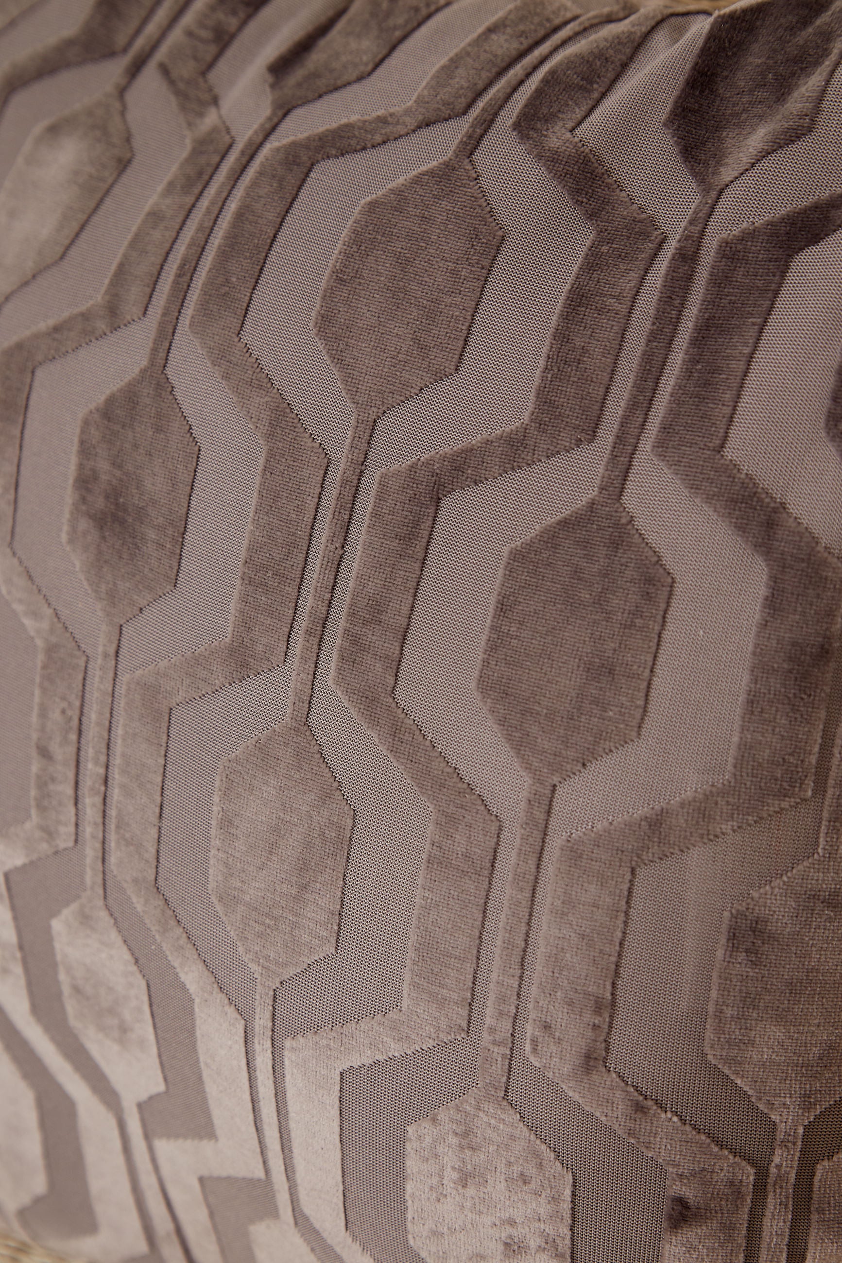Velvet Geometric Design Cushion Grey - Image 3