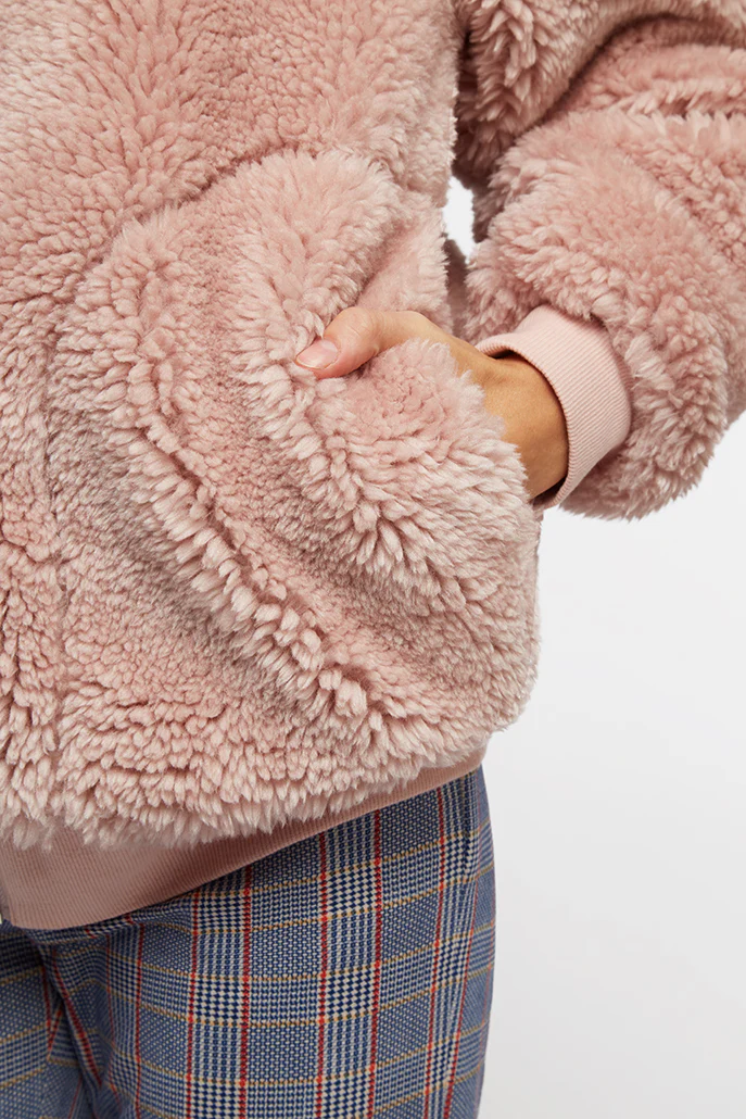 Woody Borg Oversized Bomber Jacket - Pink - Image 4