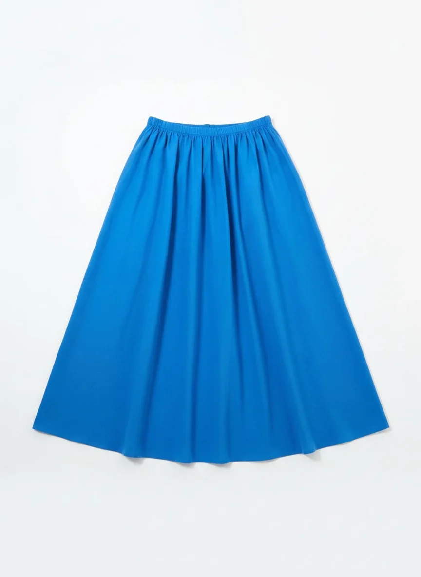 Zoeline Recycled Cotton Midaxi Skirt - Blue - Image 7